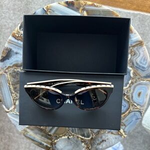 Chanel Cat Eye Butterfly Sunglasses Brown